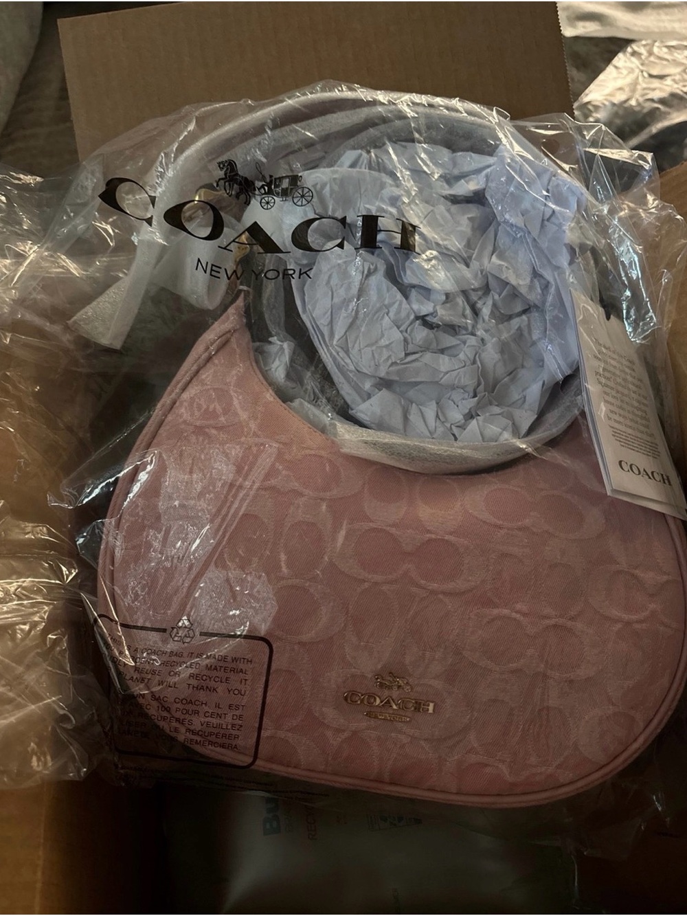 Coach pink denim Emily